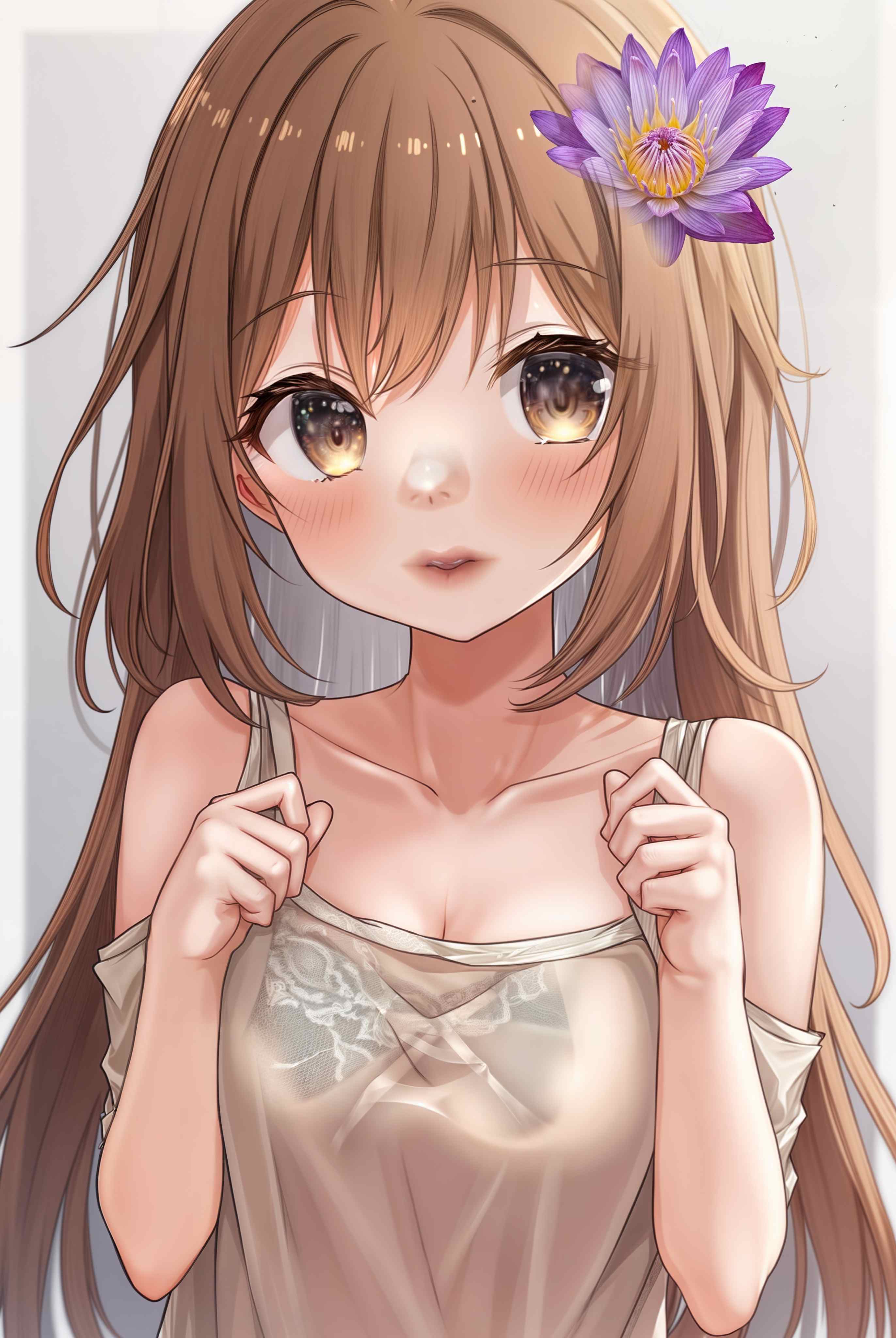 Anime-style character with flower